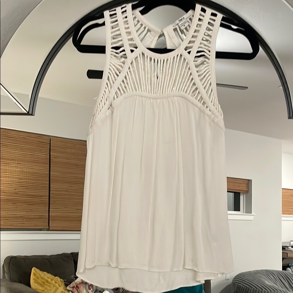 Bar III White Sleeveless Tank Top